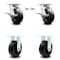 Service Caster 6 Inch Kingpinless Polyolefin Wheel Caster Brakes and Swivel Locks 2 Rigid, 2PK SCC-KP30S620-POR-SLB-BSL-2-R-2 - alternate 1